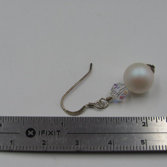 Sterling Silver Crystal & Odd Ball Dangle Earrings - Picture 3 of 4